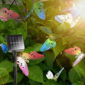 Fiber Optics Butterfly String Lights 12 LED Outdoor Decoration Lights