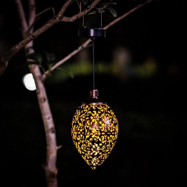 Hanging Solar Lantern for Outdoor Garden Metal Light Lamp_3