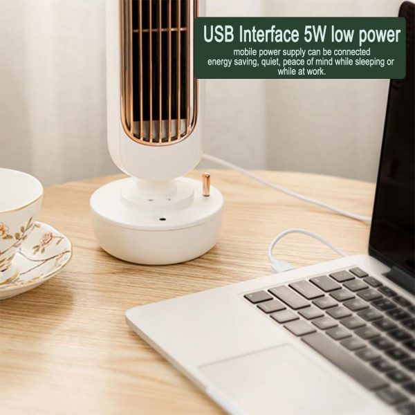 Retro Humidification Silent Wireless USB Rechargeable Tower Fan_8