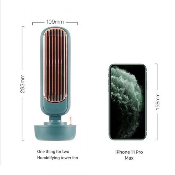 Retro Humidification Silent Wireless USB Rechargeable Tower Fan_11