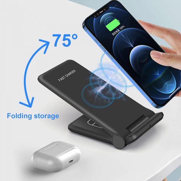 2-in-1 Foldable QI Enabled Wireless Charger Fast Charging Dock_7
