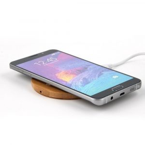 Wireless Wooden Charging Pad for QI Enabled Devices- USB Cable