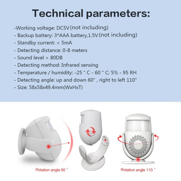 PIR Motion Sensor Doorbell Anti-Theft Sensor Alarm System_11
