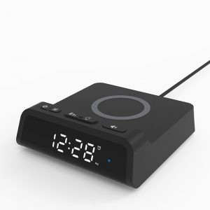 Digital Alarm Clock with Wireless Charger for QI Devices- USB Powered