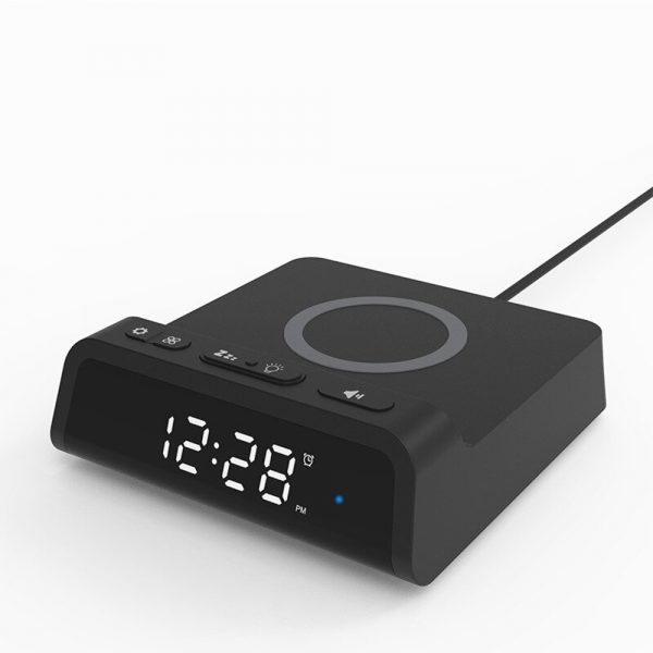 Digital Alarm Clock with Wireless Charging Pad for QI Devices_1