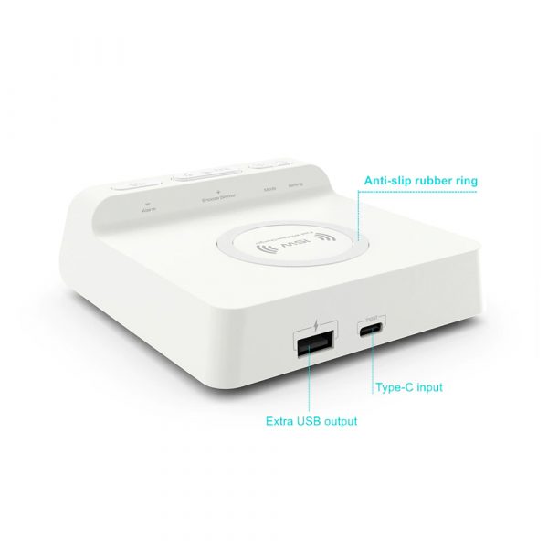 Digital Alarm Clock with Wireless Charging Pad for QI Devices_6