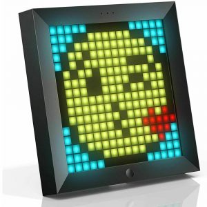 Pixel Bluetooth Photo Frame with Colorful LED Wall Clock- USB Charging