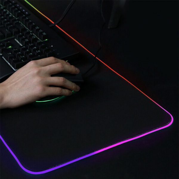 RGB LED Non-Slip Luminous Mouse Pad for Gaming PC Keyboard_3