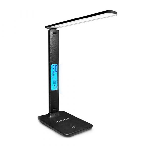 Foldable and Dimmable Wireless LED Desk Lamp and Digital Clock_0