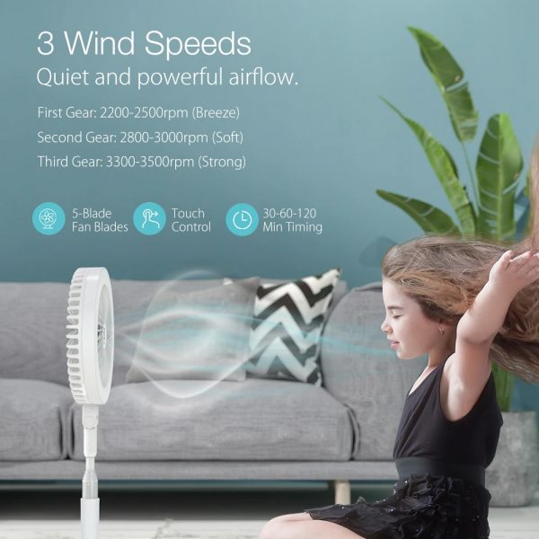 Retractable USB Charging Fan with Ring Light and Touch Panel_5