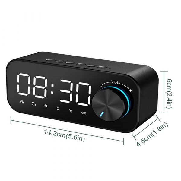 B126 Multifunctional BT 5.0 Speaker Subwoofer LED Alarm Clock_14