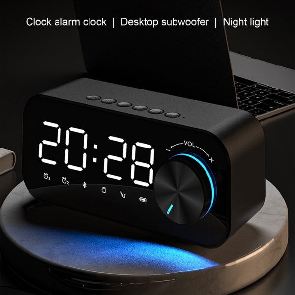 B126 Multifunctional BT 5.0 Speaker Subwoofer LED Alarm Clock_10