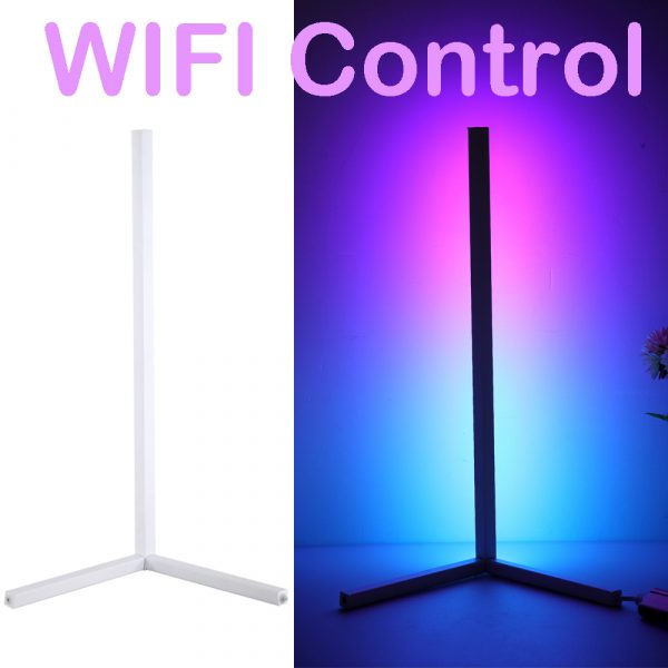 Modern and Simple RGB LED Corner Rod Standing Floor Lamp_18