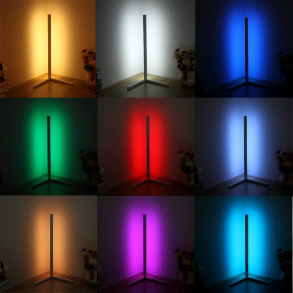 Modern and Simple RGB LED Corner Rod Standing Floor Lamp_29