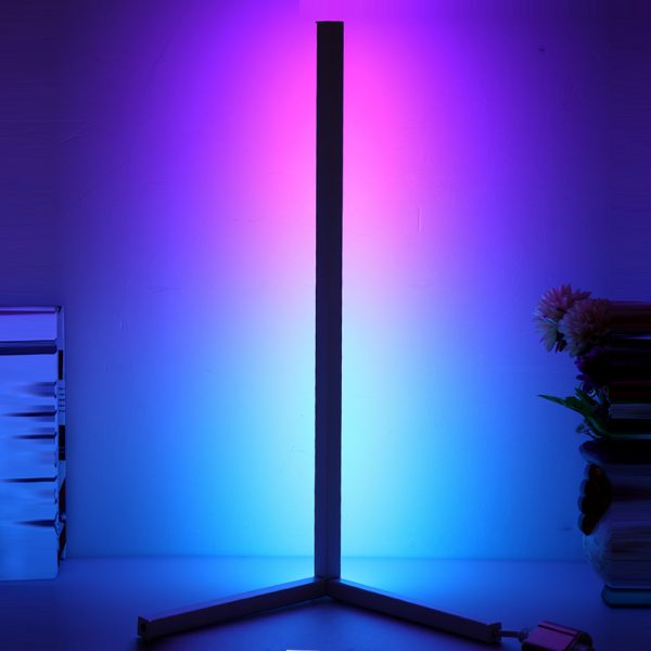Modern and Simple RGB LED Corner Rod Standing Floor Lamp_31