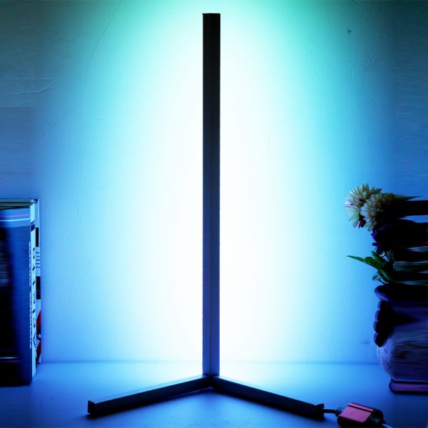 Modern and Simple RGB LED Corner Rod Standing Floor Lamp_32