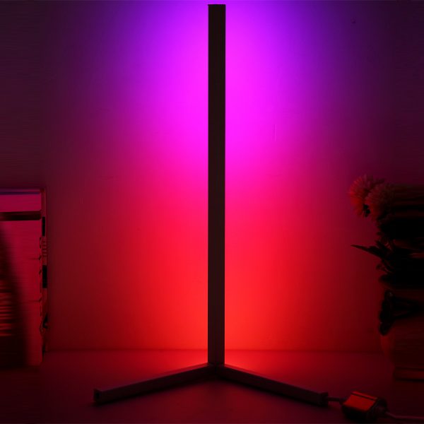 Modern and Simple RGB LED Corner Rod Standing Floor Lamp_33