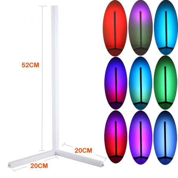 Modern and Simple RGB LED Corner Rod Standing Floor Lamp_35