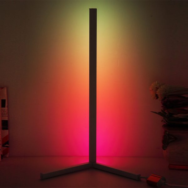 Modern and Simple RGB LED Corner Rod Standing Floor Lamp_27