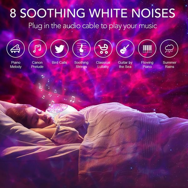 Remote Controlled 3-in-1 Galaxy Star Night Light with White Noise_7