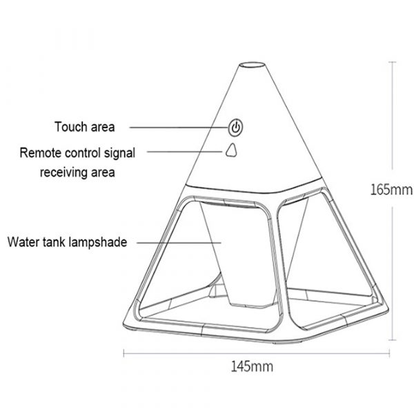 Triangular Volcano Design LED Night Light and Humidifier_12