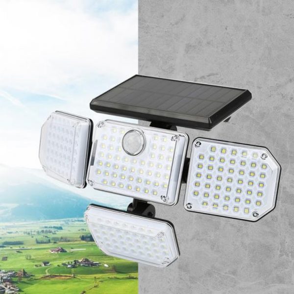 4 Heads Solar Motion Sensor PIR Wall Light with 3 Light Modes_2