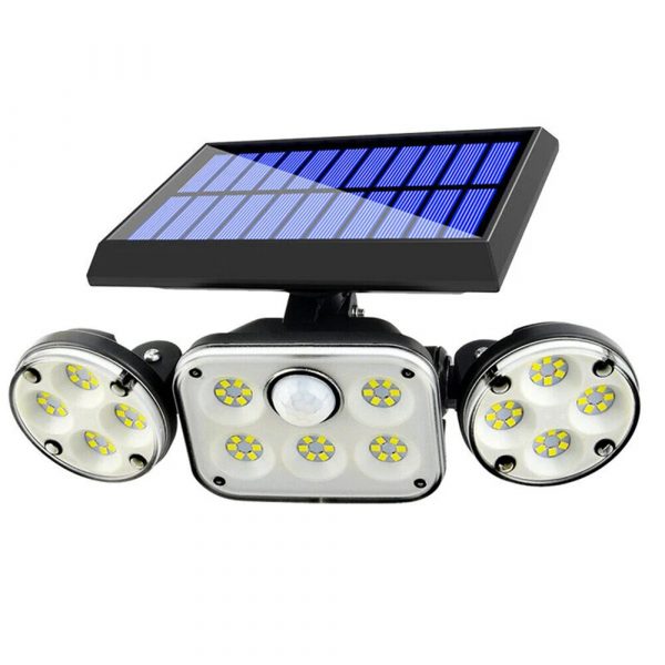 Motion Sensor 78 LED Three Heads Solar Powered Wall Lamp_0