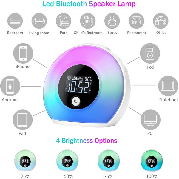 Wireless LED Night Lamp Alarm Clock and Bluetooth Speaker_9