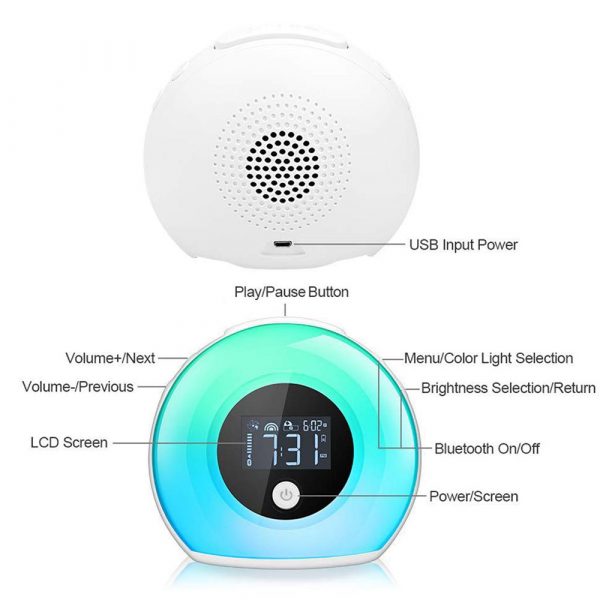 Wireless LED Night Lamp Alarm Clock and Bluetooth Speaker_11