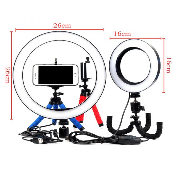 26cm Dimmable LED Selfie Ring Light with Tripod_5