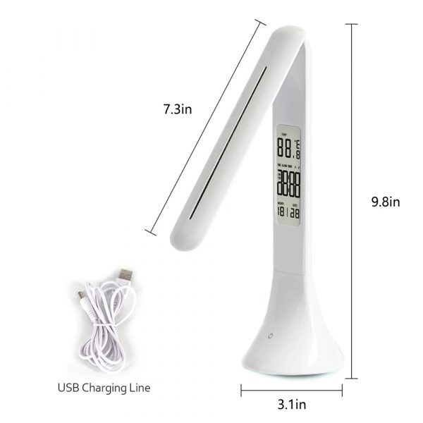 4-in-1 LED Mini Rechargeable Touch Dimmable Task Lamp with Clock_6