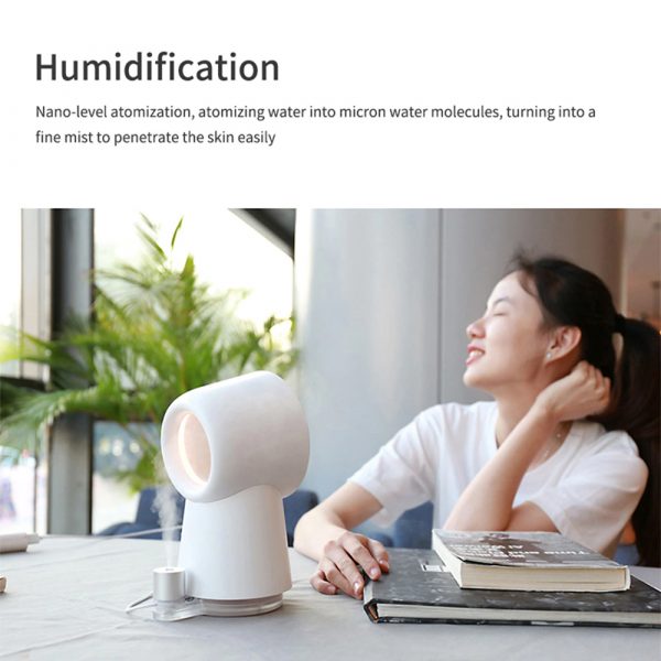 3 in 1 Mini Cooling Fan Bladeless Desktop Mist Humidifier w/ LED Light_11