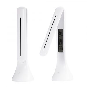 LED Mini Rechargeable Touch Dimmable Task Lamp with Clock- USB Charging