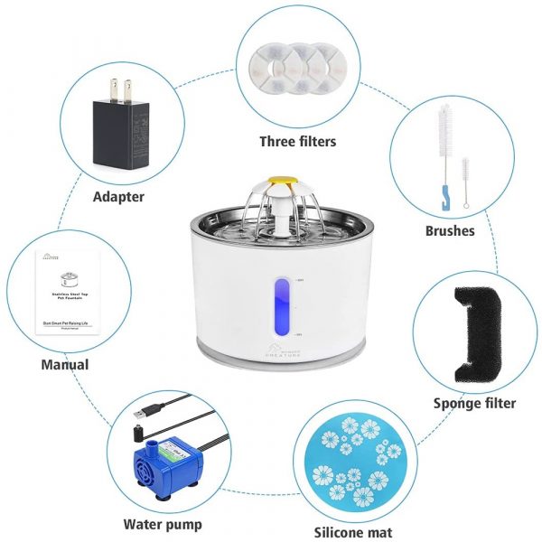 Automatic Pet Water Fountain with Pump and LED Indicator_15