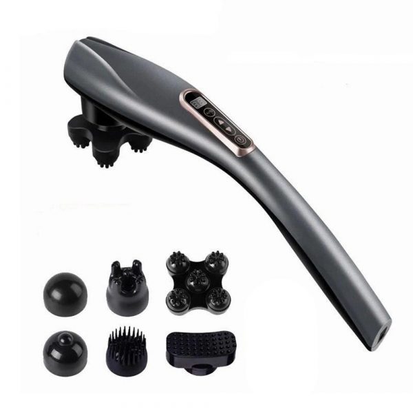Electric Handheld Back Massager with 6 Interchangeable Heads_1