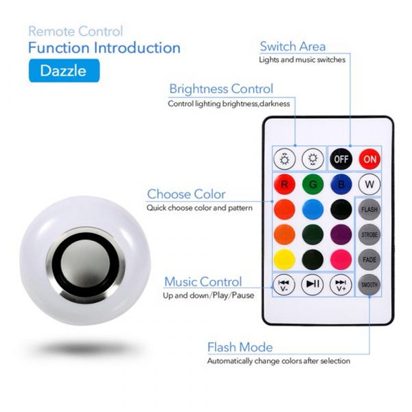 E27 Wireless Remote Control Mini Smart LED Audio Speaker_6