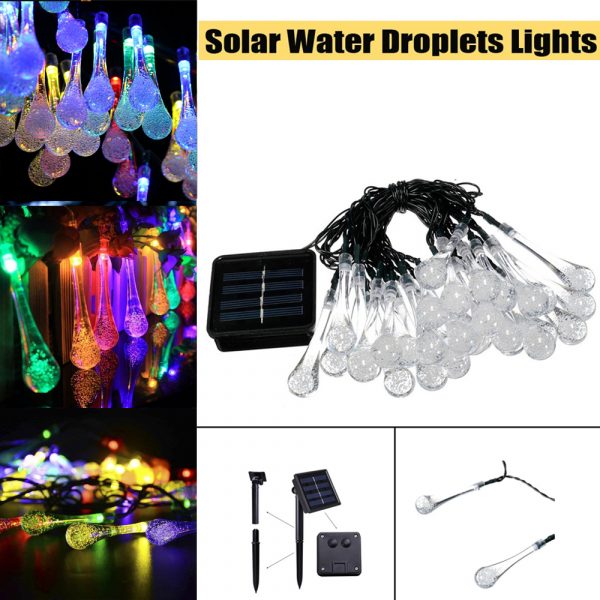 Solar Powered Outdoor Fairy LED Droplights Garden Decor_7