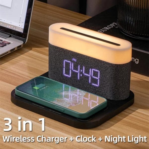 3-in-1 Wireless Charger Alarm Clock and Adjustable Night Light_5
