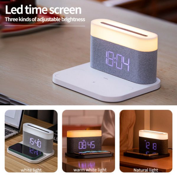 3-in-1 Wireless Charger Alarm Clock and Adjustable Night Light_9