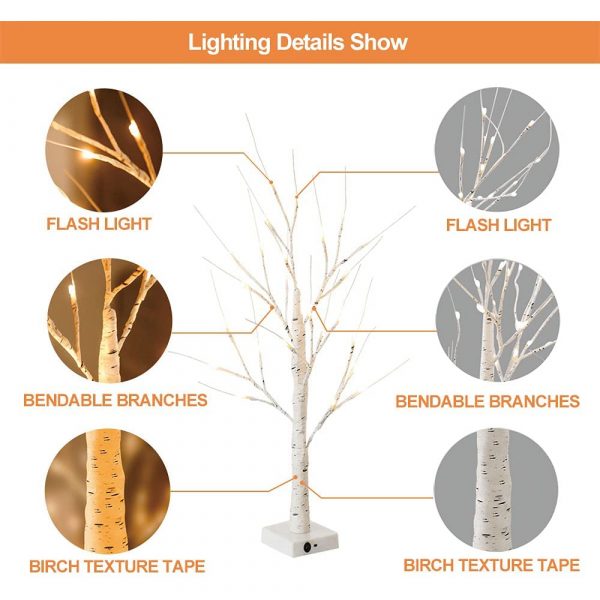 LED Illuminated Birch Tree for Home and Holiday Decoration_11