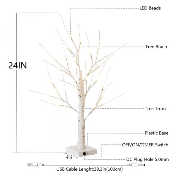 LED Illuminated Birch Tree for Home and Holiday Decoration_12