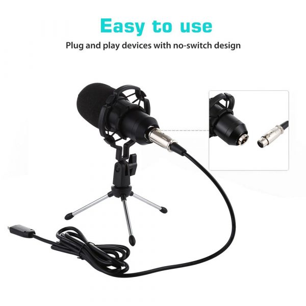 BM-300 USB Wired Condenser Microphone for Computer Studio_11