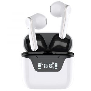 J101 TWS Touch Control Wireless BT Headphones with Mic- USB Charging