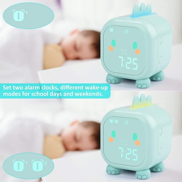 Sleep Training Digital Kid’s Dinosaur Rechargeable Alarm Clock_12