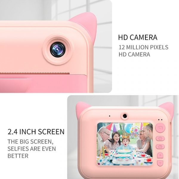 USB rechargeable Children Instant Printing Camera 1080P 2.4 inch screen_7