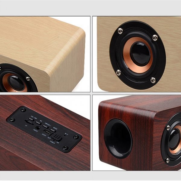 W8 Wooden Wireless Heavy Bass Speaker and Subwoofer Soundbar_7