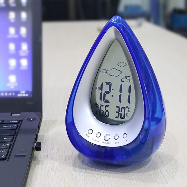 Water Operated Digital Clock Alarm Clock Time Date Temperature_2