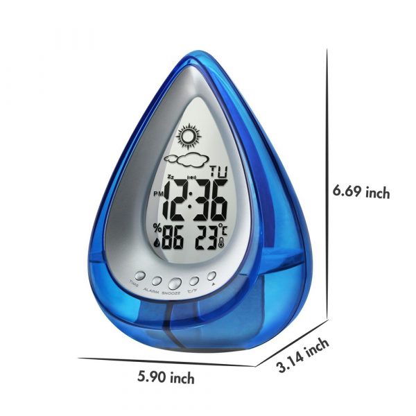 Water Operated Digital Clock Alarm Clock Time Date Temperature_10