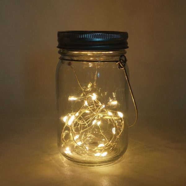Solar Powered Mason Jar LED Decorative Fairy Lights Set_5