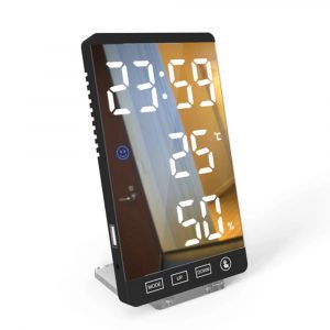 Multifunctional LED Makeup Mirror Digital Snooze Alarm Clock- USB Plugged-in